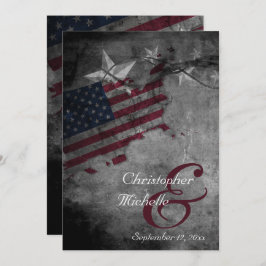 Convites Casamento Patriótico de Bandeira Americano