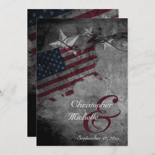 Convites Casamento Patriótico de Bandeira Americano