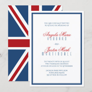 Convites Casamento Patriótico de Union Jack Flag