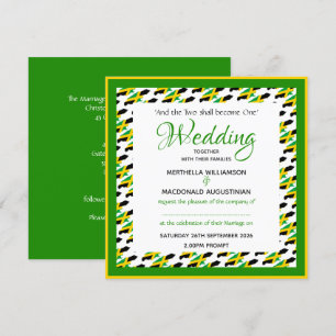 Convites Casamento Patriótico Personalizado JAMAICA FLAG