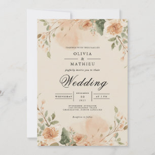 Convites Casamento Peach Blossom