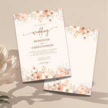 Casamento Peach Floral Watercolor