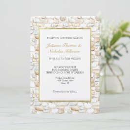 Convites Casamento Pedras Falsas Branco Creme Cinza