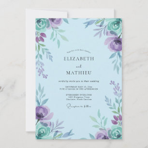 Convites Casamento Peônia Periwinkle Lavanda Suave