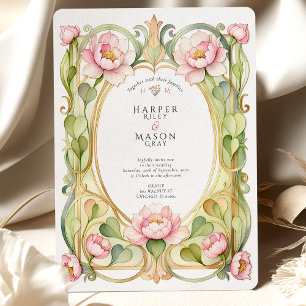 Convites Casamento Peônia Rosa