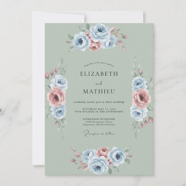 Convites Casamento Peônia Roxo Celadão (Frente)