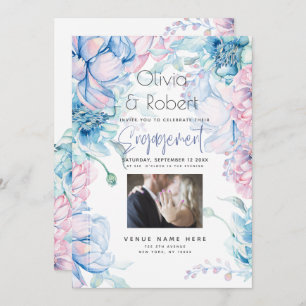 Convites Casamento Pêonias-rosa-do-céu e bublegum