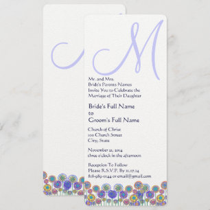 Convites Casamento Periwinkle da Lavanda do Monograma