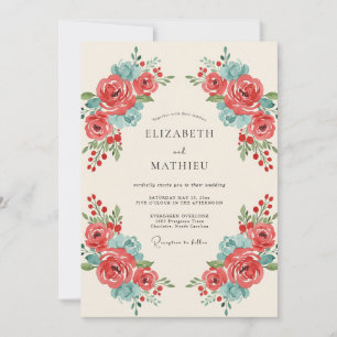 Convites Casamento Pérola Água Coral Empoeirada