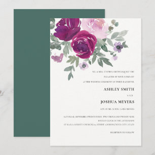 Convites Casamento Pérola Branco Floral Aguarela Rosa Magen