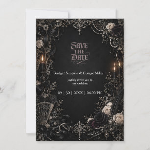 Convites Casamento Pérola Rosa Barroco Vitoriano Gótico