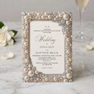 Convites Casamento Pérolas Elegantes
