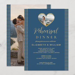 Convites Casamento personalizado com bolinhas azuis e doura