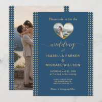 Casamento personalizado com bolinhas douradas e az