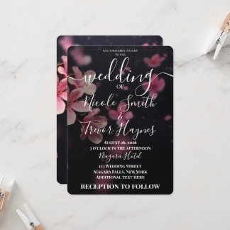 Convites Casamento Personalizado com Flores de Cerejeira