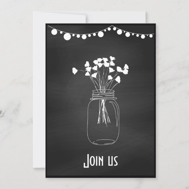 Convites Casamento Personalizado com Quadro Negro Moderno (Frente)