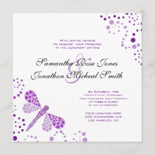 Convites Casamento Personalizado Da Dragonmosca Branca Roxa
