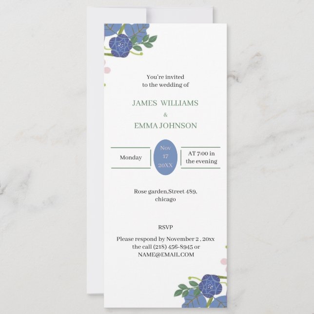 Convites Casamento Personalizado Da Flor Roxo (Frente)