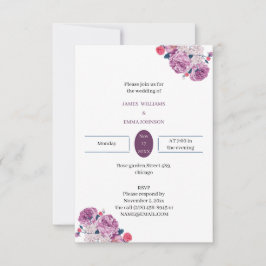 Convites Casamento Personalizado Da Flor Roxo Elegante