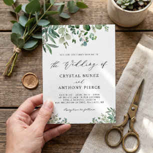 Convites Casamento Personalizado da Folhagem Greenerada Min