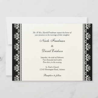 Convites Casamento personalizado da fronteira com o filigre