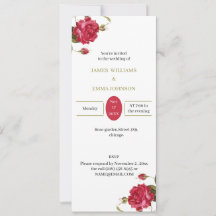 Casamento Personalizado das Flores Vermelhas Elega