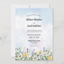 Convites Casamento Personalizado de Aquarela de Flor Silves