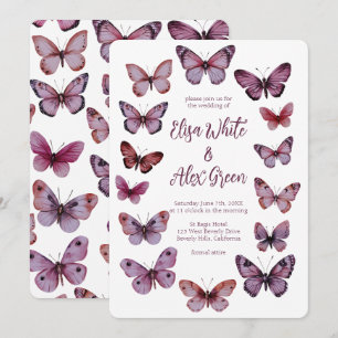 Convites Casamento PERSONALIZADO De Borboletas Elegantes