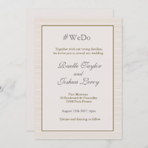 Convites Casamento personalizado de cinzas de ouro com hash