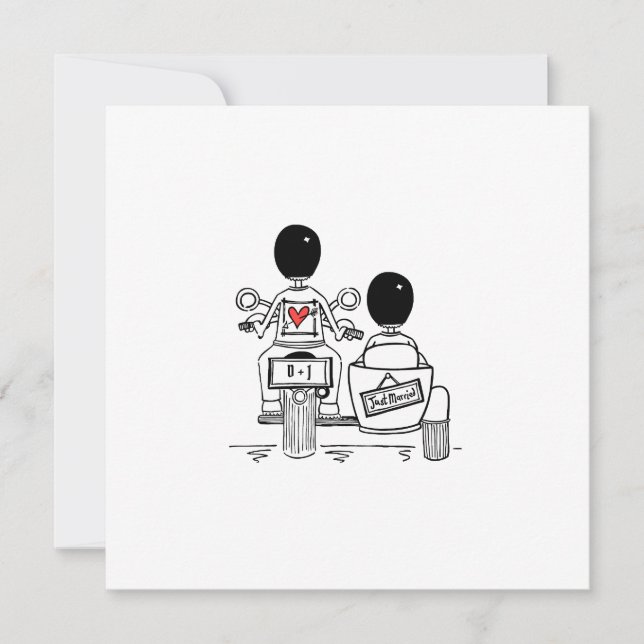 Convites Casamento Personalizado de Dois Noivos com Moto e  (Frente)