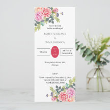 Casamento Personalizado de Flor de Rosa Elegante