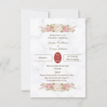 Casamento Personalizado de Flor de Rosa Elegante