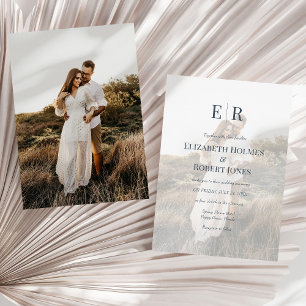Convites Casamento Personalizado de Fotografia do Monograma