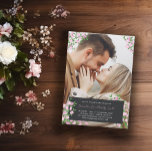 Convites Casamento Personalizado De Fotografias De Cherry B<br><div class="desc">O convite para casamento de fotos da Cherry blossom, ao qual você pode adicionar uma foto que cobrir todo o convite. Sucursais de cereja cor-de-rosa enfeitam o convite para o casamento floral. Adicione seus nomes e os detalhes de seu casamento em uma etiqueta de carvão na parte inferior do convite...</div>
