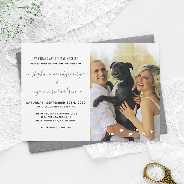 Convites Casamento Personalizado De Fotos De Animais De Pet (Criador carregado)