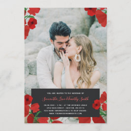 Convites Casamento Personalizado de Fotos de Poppies Vermel