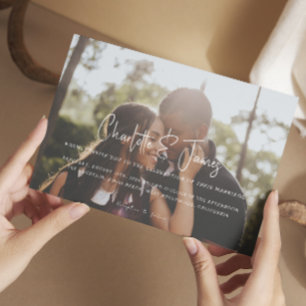 Convites Casamento personalizado de fotos modernas e Na mod