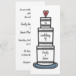 Convites Casamento Personalizado De Ilustração De Bolo De C