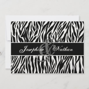 Convites Casamento Personalizado de Impressão de Zebra Neg