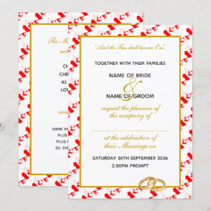 Convites Casamento Personalizado do Trim Dourado do CANADÁ
