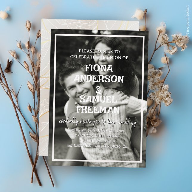 Convites Casamento Personalizado Elegante de Fotografias a  (Criador carregado)