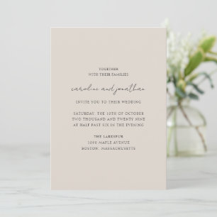 Convites Casamento Personalizado em Marfim Elegante Roteiro
