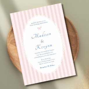 Convites Casamento Personalizado Retro Rosa