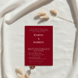 Convites Casamento Personalizado Rosa e Vermelho com Script
