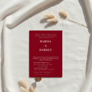 Convites Casamento Personalizado Rosa e Vermelho com Script