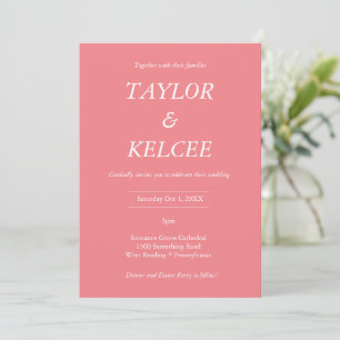 Convites Casamento PERSONALIZÁVEL rosa Dourado