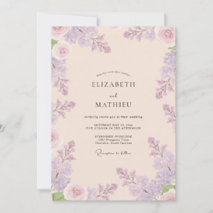 Convites Casamento Petal Pink Amethyst Wisteria
