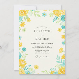 Convites Casamento Pétala Água Amarela