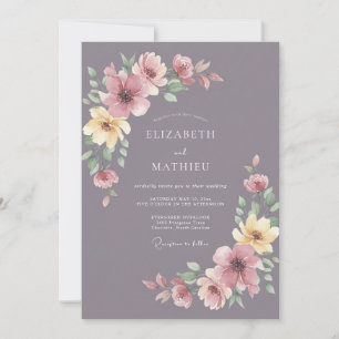 Convites Casamento Pétala Amarela Malva