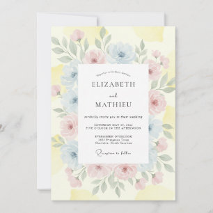 Convites Casamento Pétala Amarela Pastel